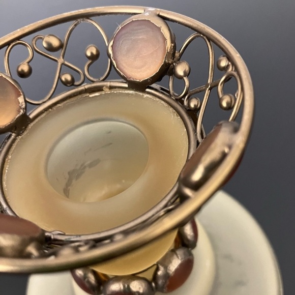 Partylite Retro Amber Frost Glass Candleholder - Picture 4 of 6